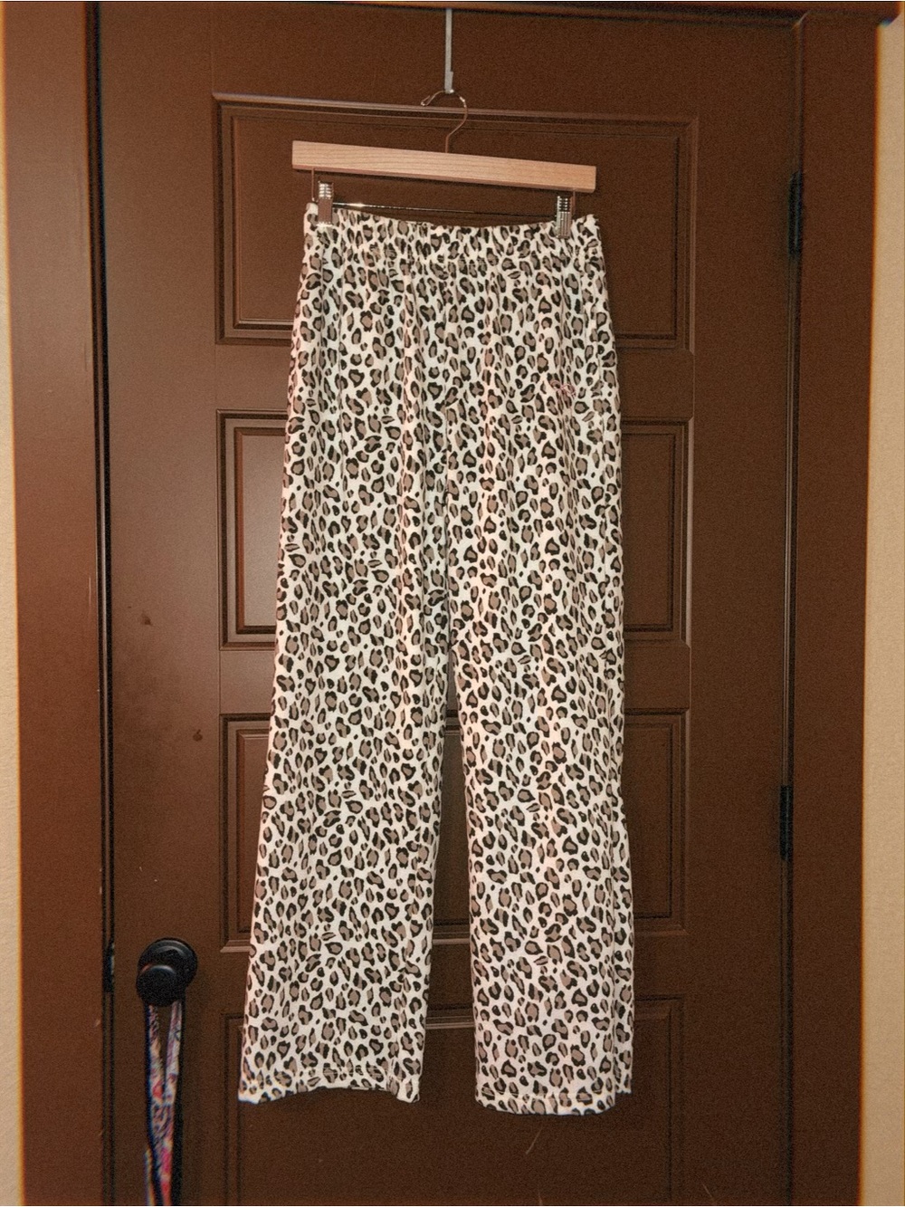 Le Lis Cream and Black Leopard Wide-Leg Pants